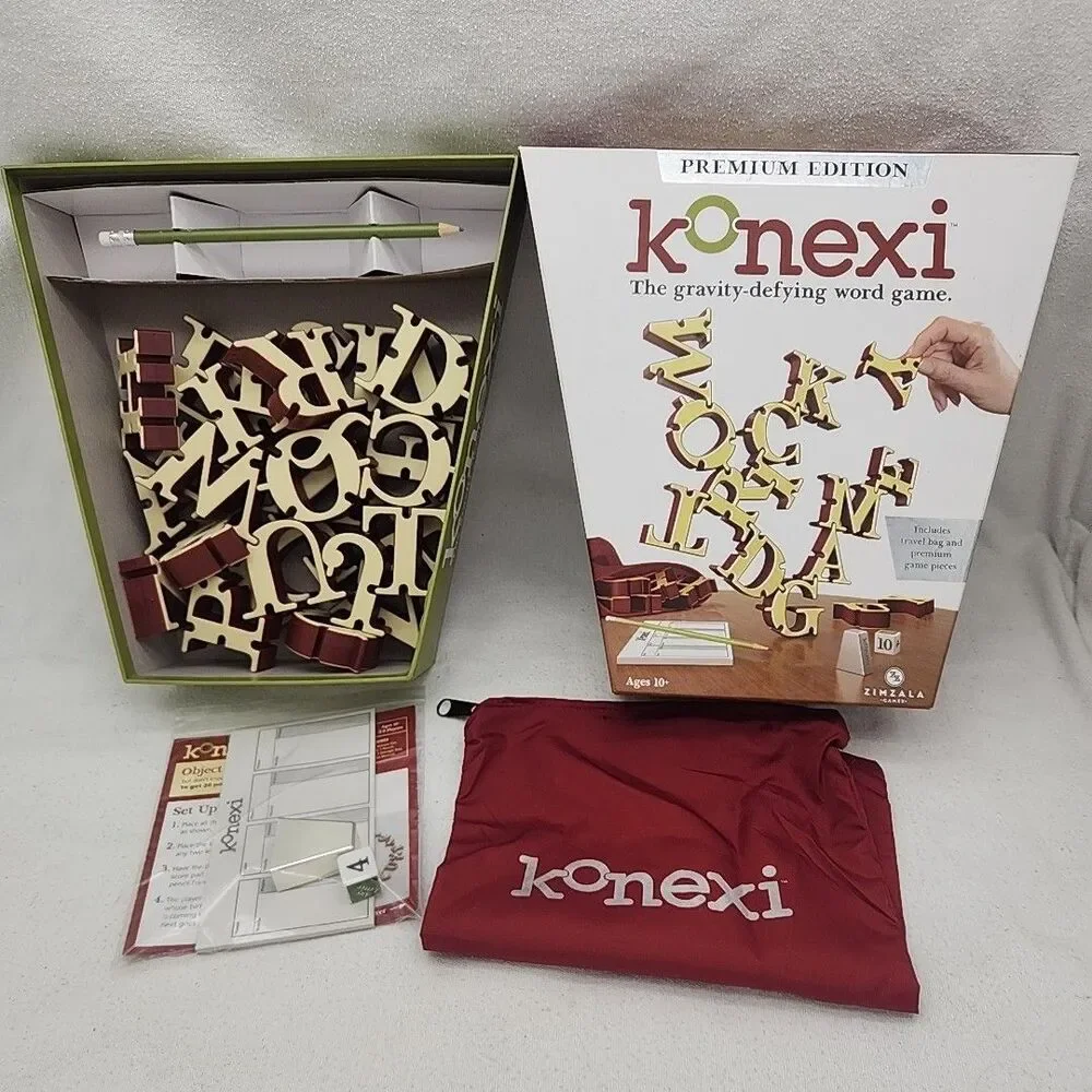 Game Konexi Gravity Defying Word Letter Stacking Premium Edition 10+ Zimzala NEW
